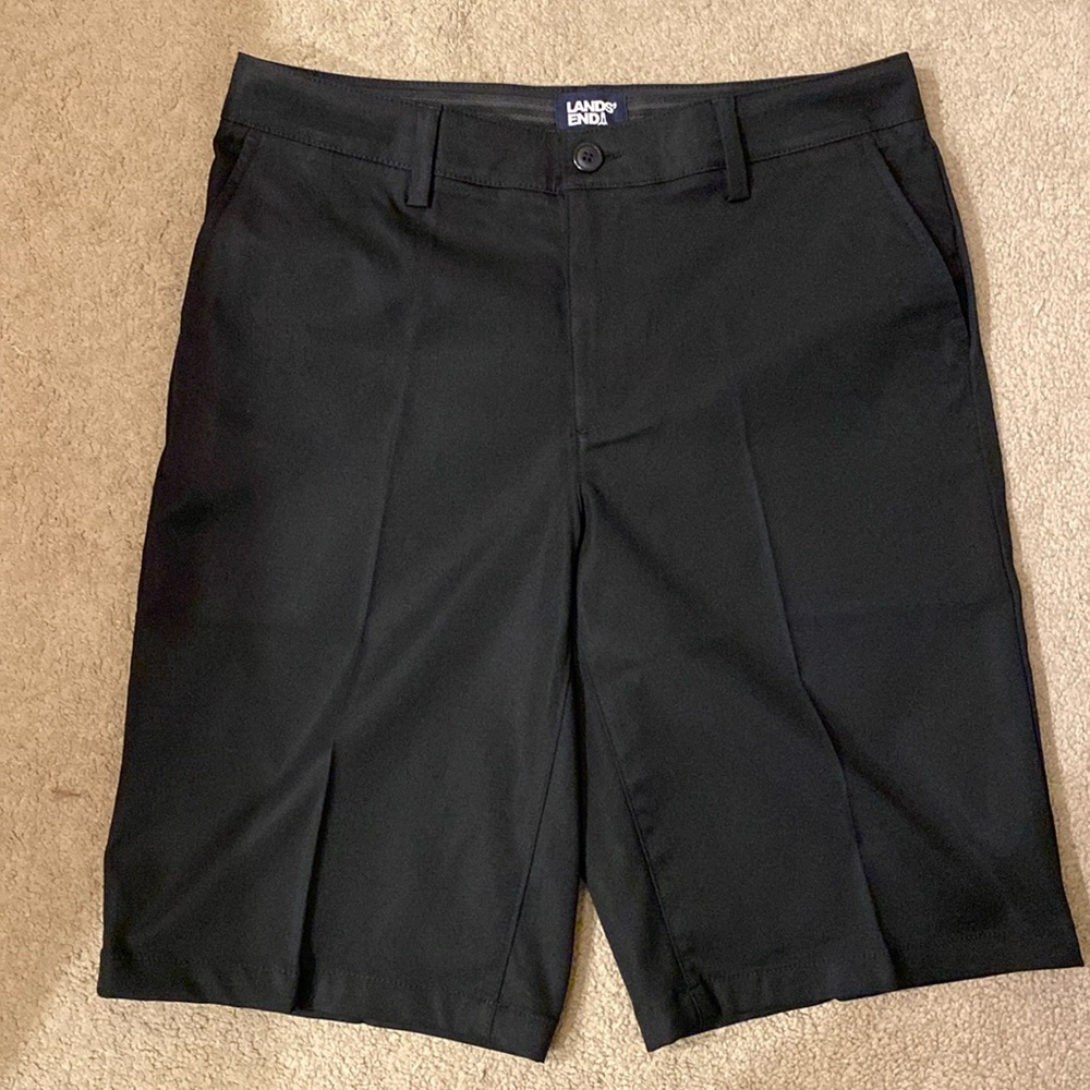 Lands’ End long black dress shorts